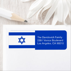 Israel flag blue and white return address