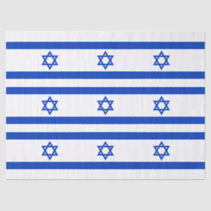 Israel flag blue and white Star of David pattern Tissue Paper