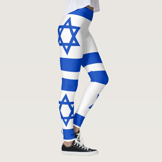 Israel flag blue Star of David Leggings (Right)