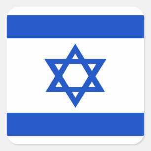 Israel flag blue Star of David Square Sticker