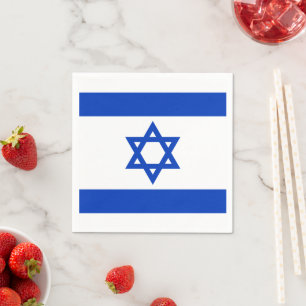 Israel flag blue white modern pattern patriotic napkin