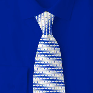 Israel Flag Brick Pattern Tie