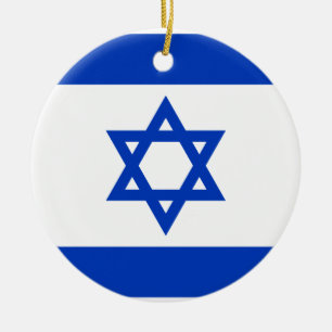 Israel Flag Ceramic Tree Decoration