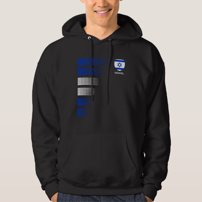 Israel Flag Emblem Patriotic Israeli National Prid Hoodie (Front)
