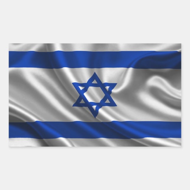 Israel Flag Fabric Rectangular Sticker (Front)