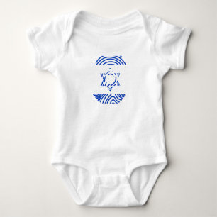Israel Flag Fingerprint Baby Bodysuit