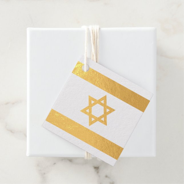 Israel flag Foil Favour Tag (With Box)