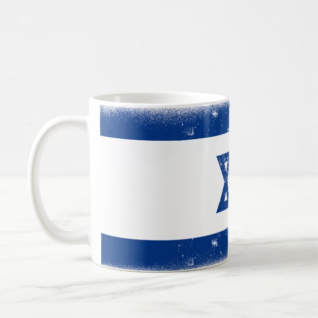 Israel Flag Grungge Coffee Mug (Left)