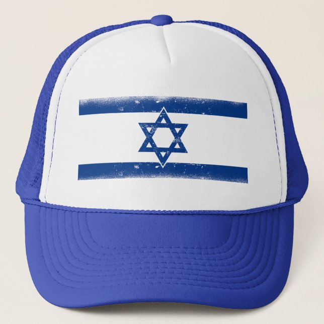 Israel Flag Grungge Trucker Hat (Front)