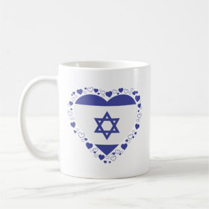 Israel Flag Heart Coffee Mug