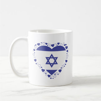 Israel Flag Heart Coffee Mug