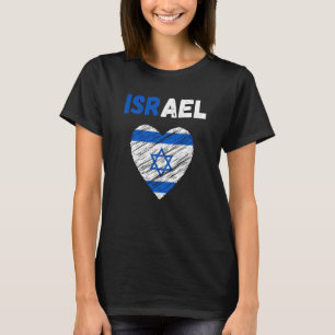 Israel Flag Holiday Israel Heart Israeli Flag T-Shirt