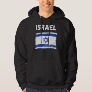 Israel Flag Holiday Vintage Grunge Israeli Flag Hoodie