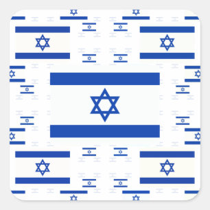 Israel Flag in Multiple Colourful Layers 2 Square Sticker