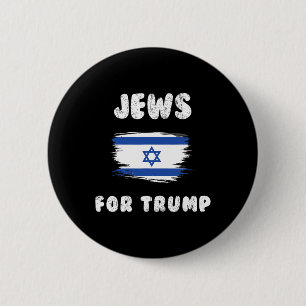 Israel Flag Jews For Trump 6 Cm Round Badge