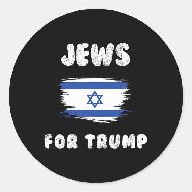 Israel Flag Jews For Trump  Classic Round Sticker (Front)