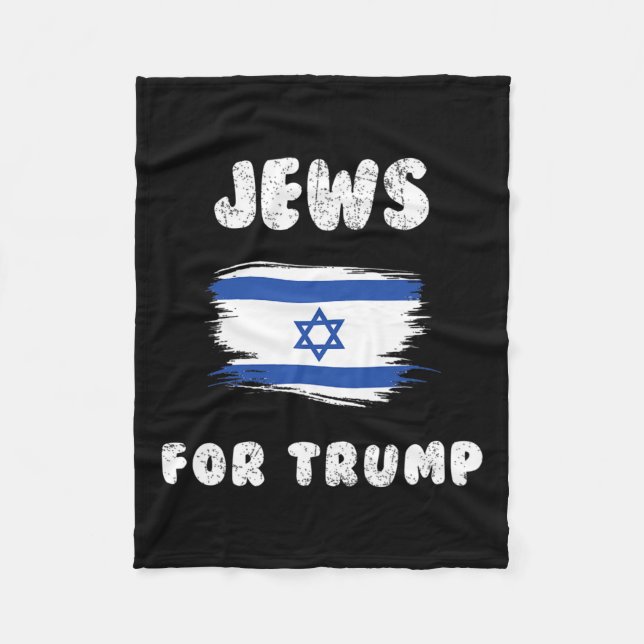 Israel Flag Jews For Trump  Fleece Blanket (Front)