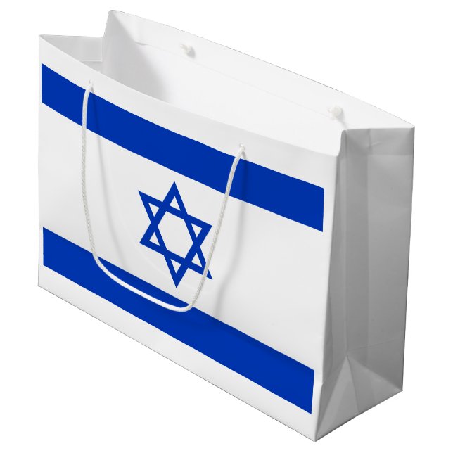 Israel Flag Large Gift Bag (Front Angled)