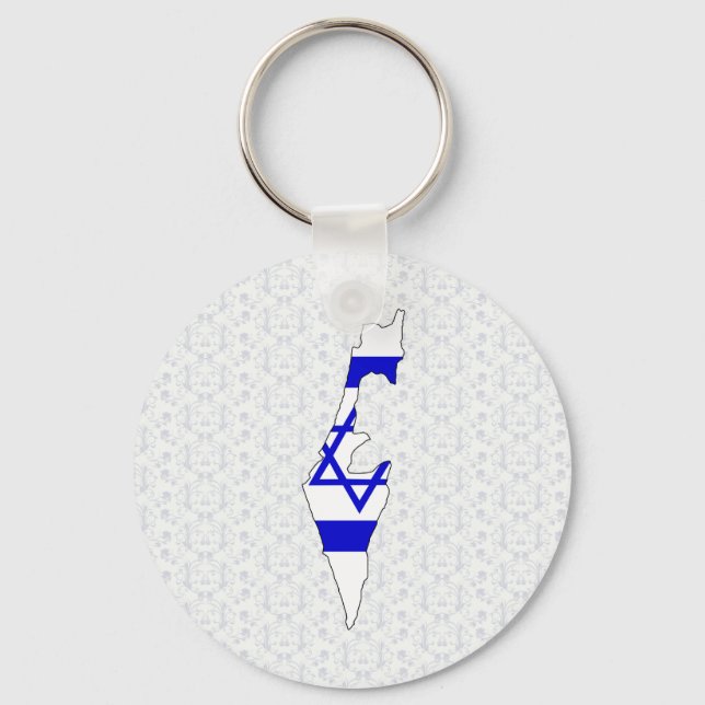 Israel Flag Map full size Key Ring (Front)