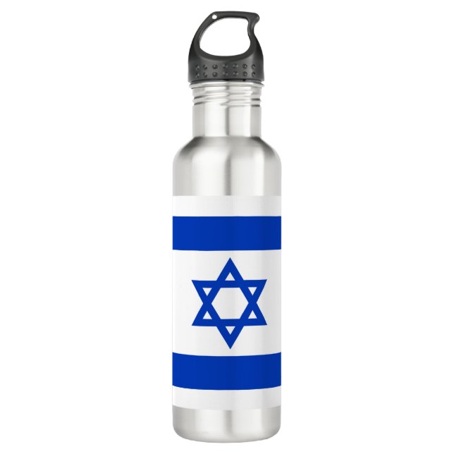 Israel flag modern patriotic 710 ml water bottle (Front)