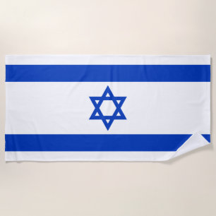 Israel flag modern patriotic beach towel