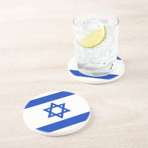 Israel flag modern patriotic coaster