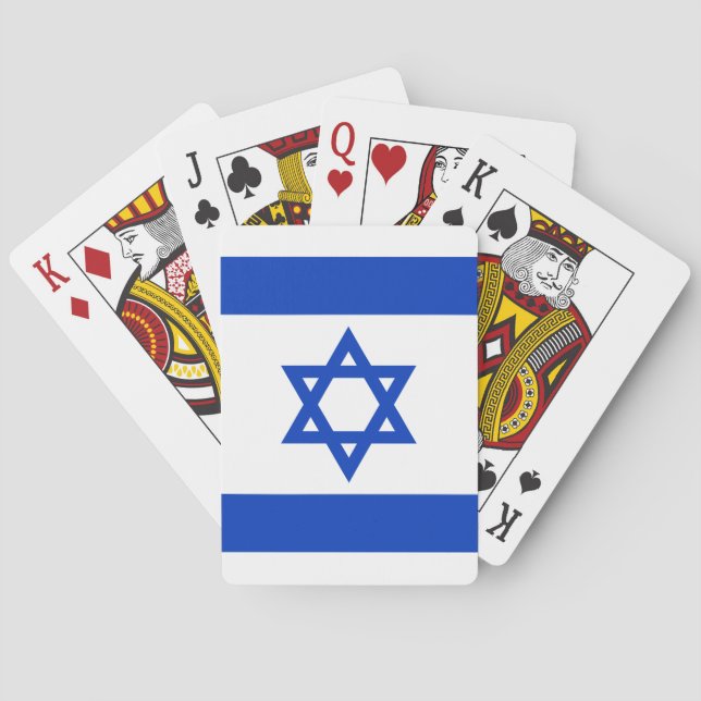 Israel flag modern patriotic playing cards (Back)