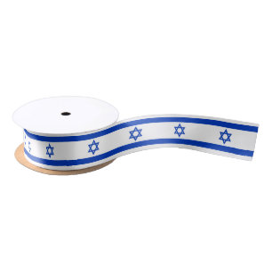 Israel flag modern patriotic satin ribbon