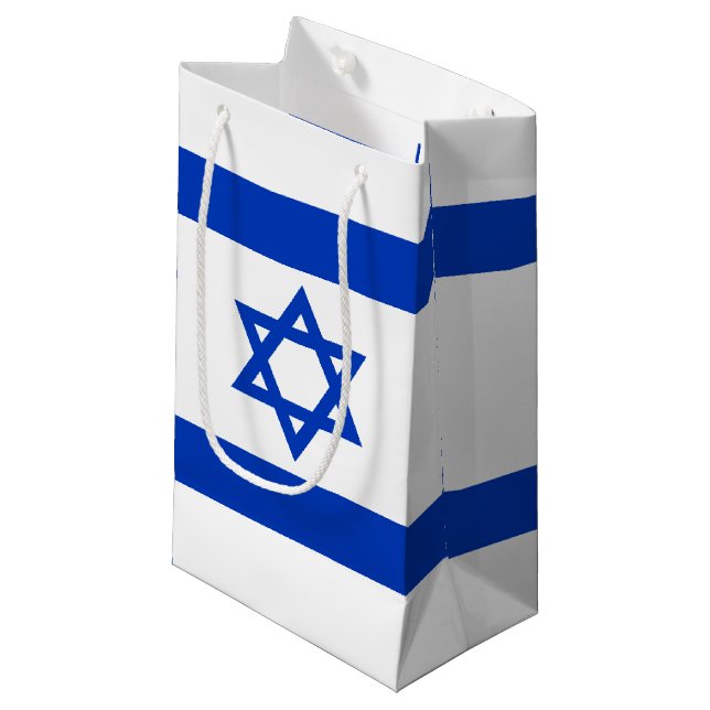 Israel flag modern patriotic small gift bag (Front Angled)
