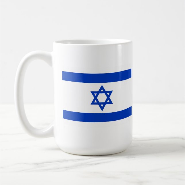 Israel Flag Mug | Blue and White Magen David (Left)