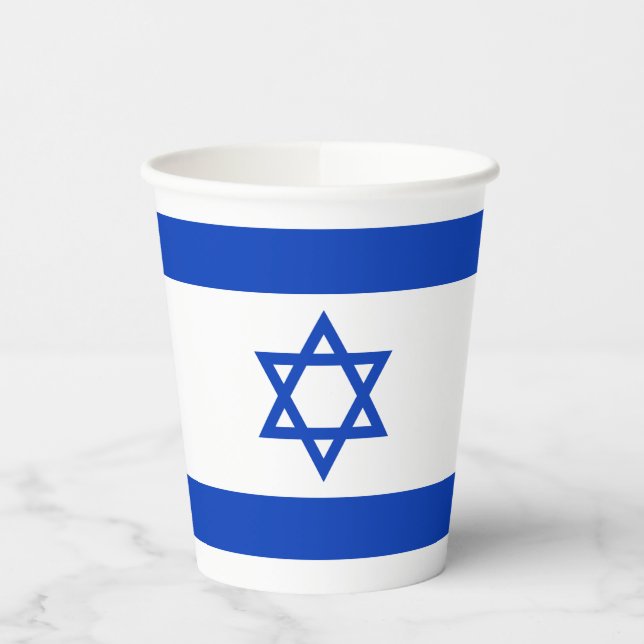 Israel Flag Paper Cups (Left)