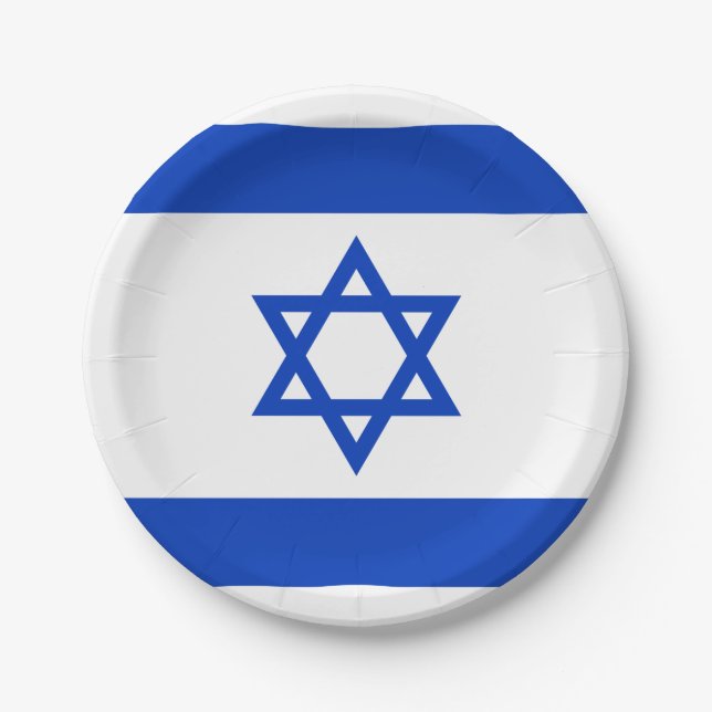 Israel Flag Paper Plate (Front)
