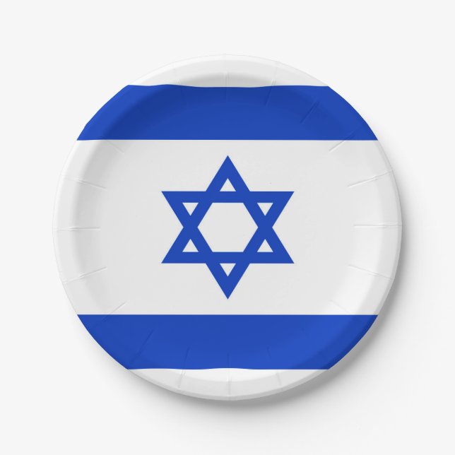 Israel Flag Paper Plate (Front)