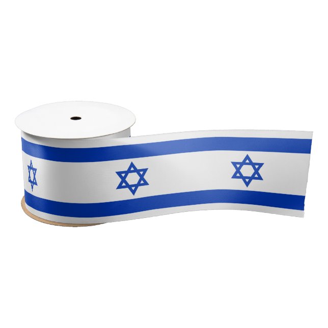 Israel flag patriotic modern satin ribbon (Spool)