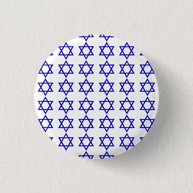 Israel flag pattern 3 cm round badge (Front)
