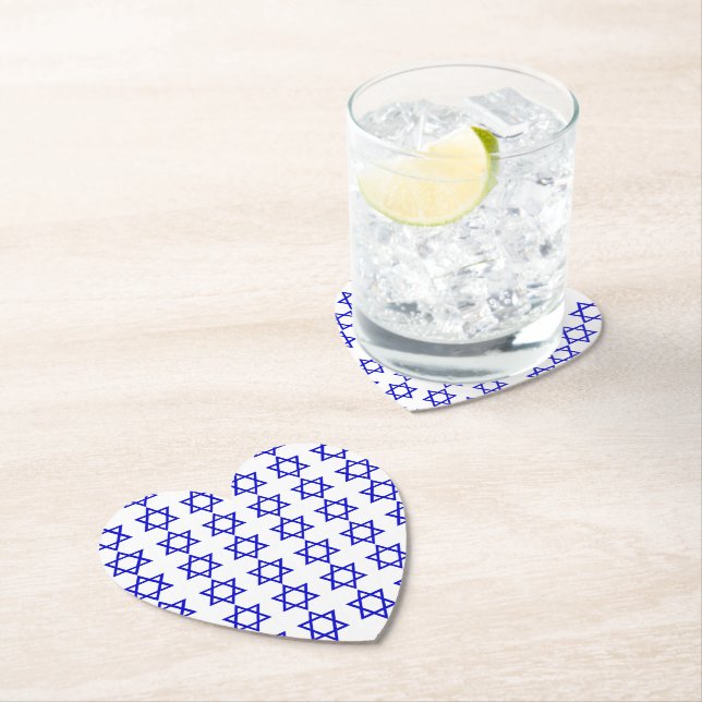 Israel flag pattern paper coaster (Insitu)