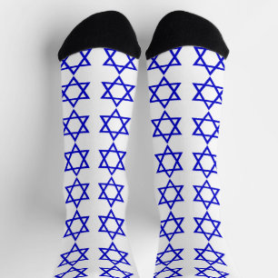 Israel flag pattern socks