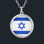 Israel flag silver plated necklace<br><div class="desc">Israel flag Silver Plated Necklace.
Israeli Flag.</div>