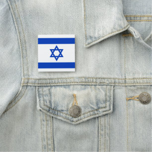 Israel flag square name tag