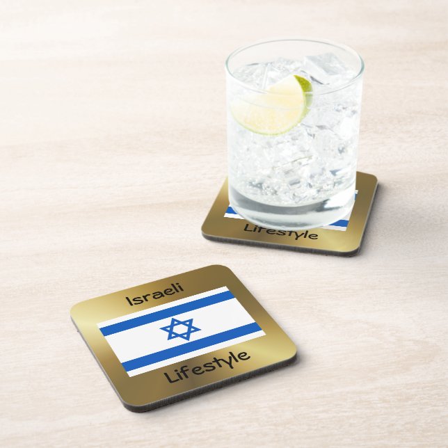 Israel Flag+Text Coaster (Right Side)