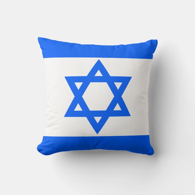 Israel Flag Throw Pillow (Front)