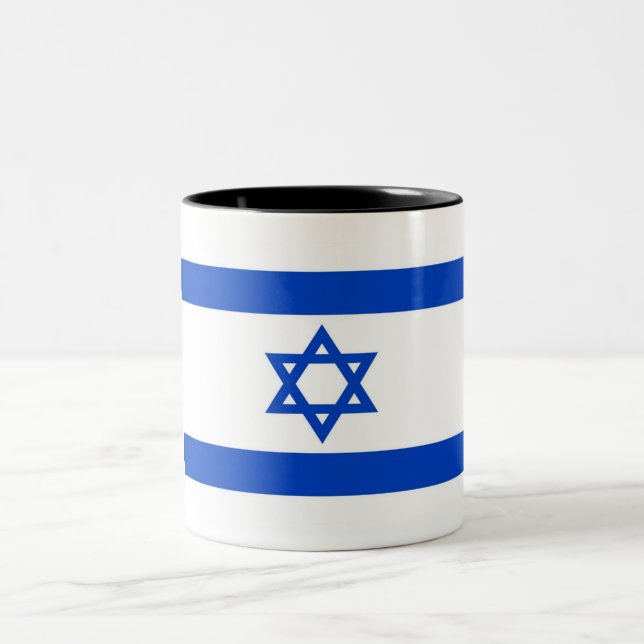 Israel Flag Two-Tone Coffee Mug (Center)