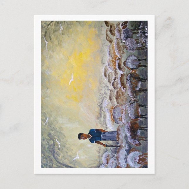 Israel Good Shepherd, paint reproduction. Postcard (Front)