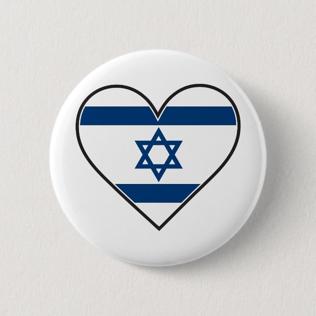 israel heart flag 6 cm round badge (Front)