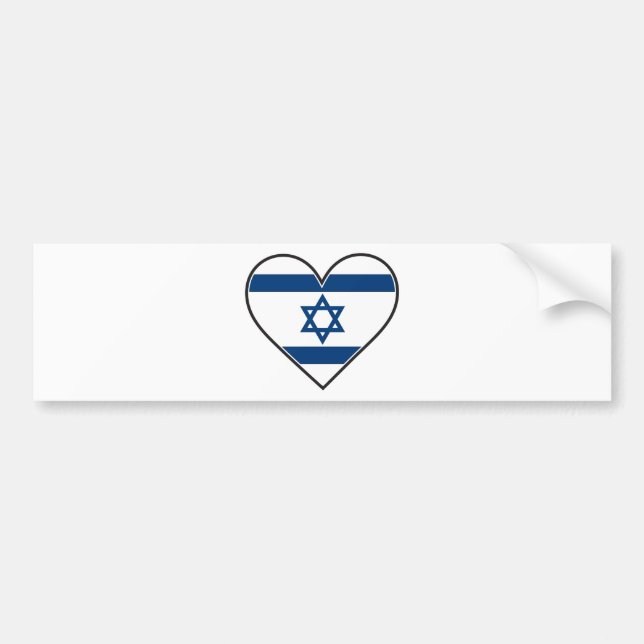israel heart flag bumper sticker (Front)