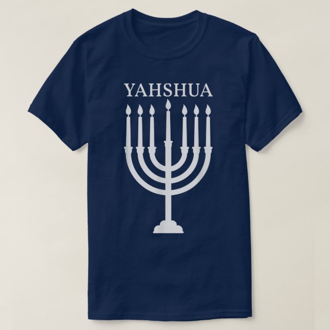 Israel Hebrew Shalom Menorah Israeli Judaism  T-Shirt (Design Front)