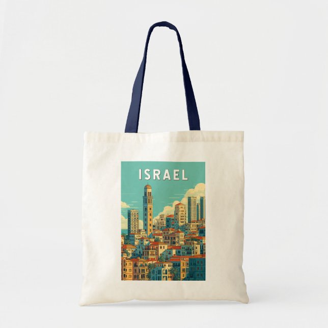Israel Illustration Travel Art Vintage Tote Bag (Front)
