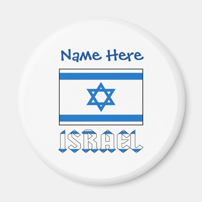 Israel Israeli Flag Blue Personalisation  Magnet (Front)
