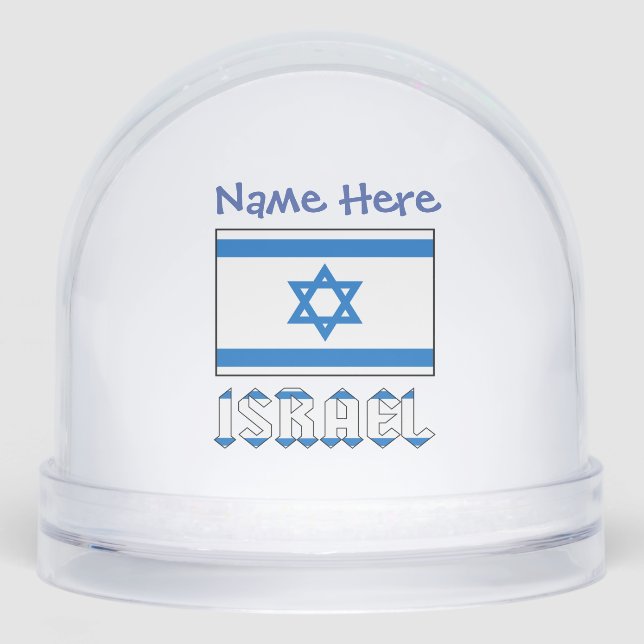 Israel Israeli Flag Blue Personalisation  Snowglobe (Front)