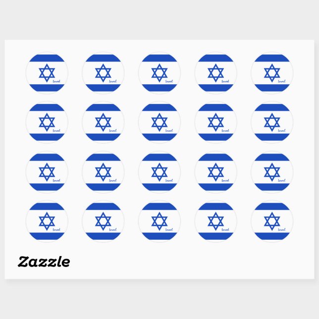 Israel & Israeli flag patriots, holiday / sports Classic Round Sticker (Sheet)